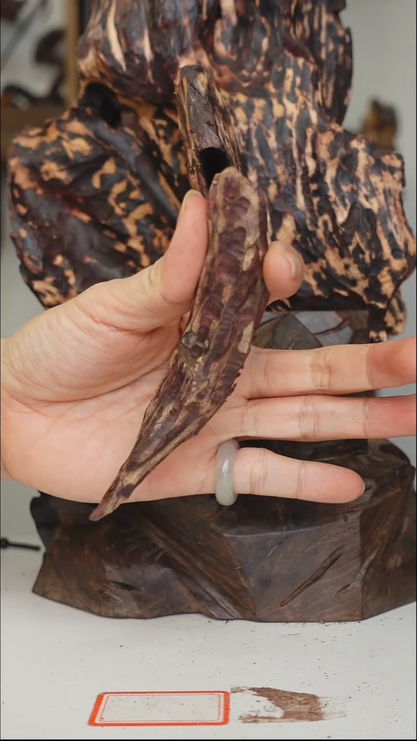 木本降真香海南红降原料随形手把件满油脂