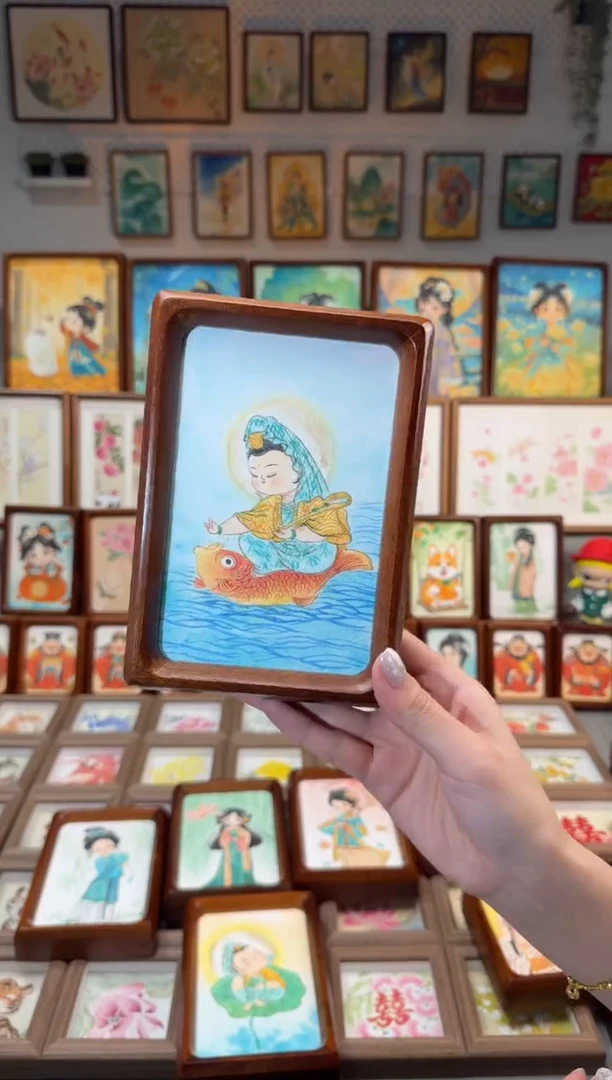 国画鲤鱼观音 手绘国画6
