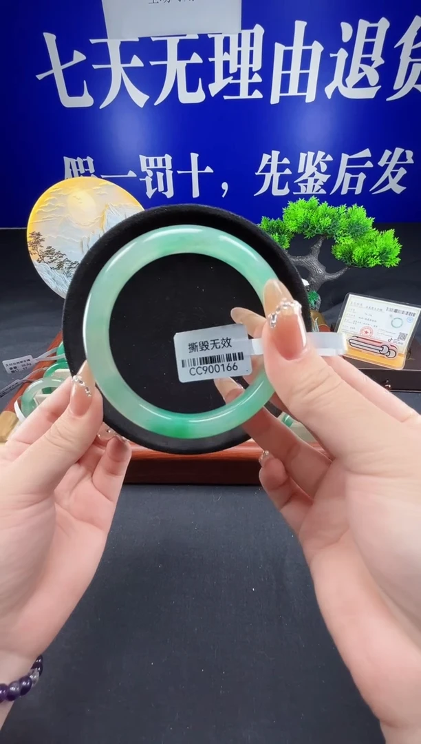 未镶嵌手镯石英质玉（非洲翠）圈口59