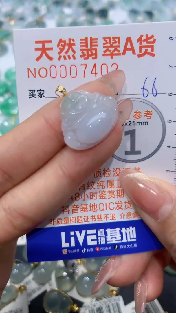 【闪购商品】翡翠颈饰18K金镶嵌天然缅甸A货翡翠66