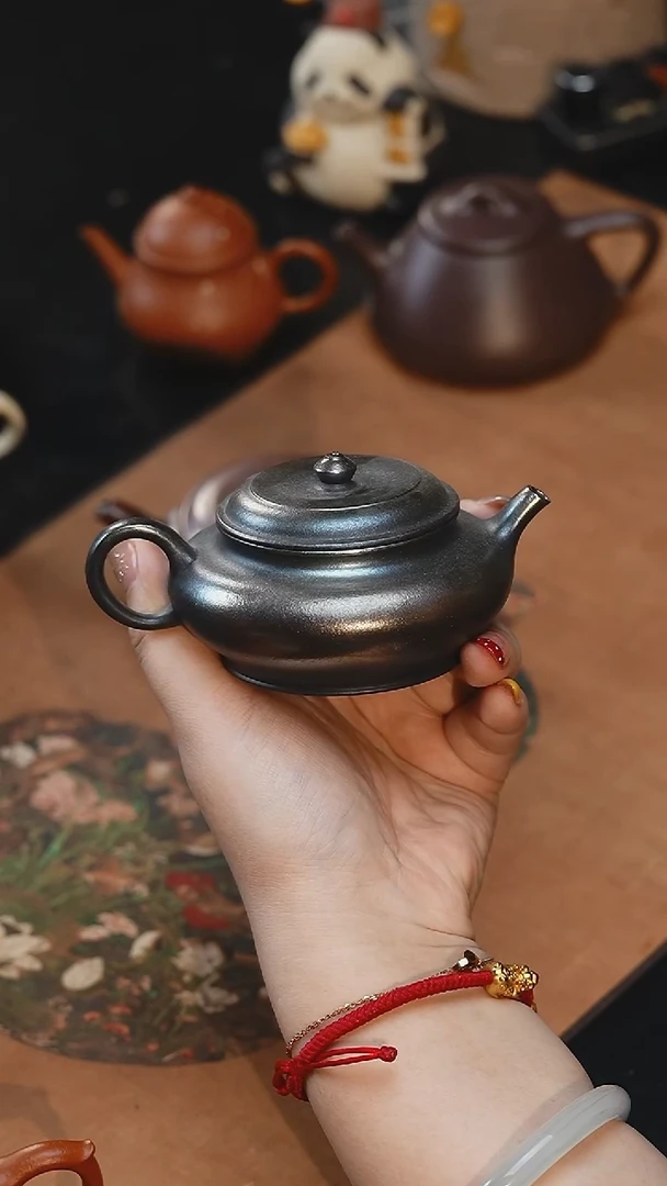 茶壶紫砂大彬虚扁 柴烧 130cc