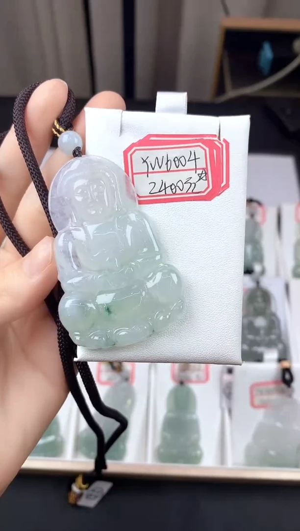 翡翠未镶嵌颈饰YW6004翡翠高冰飘花大观音