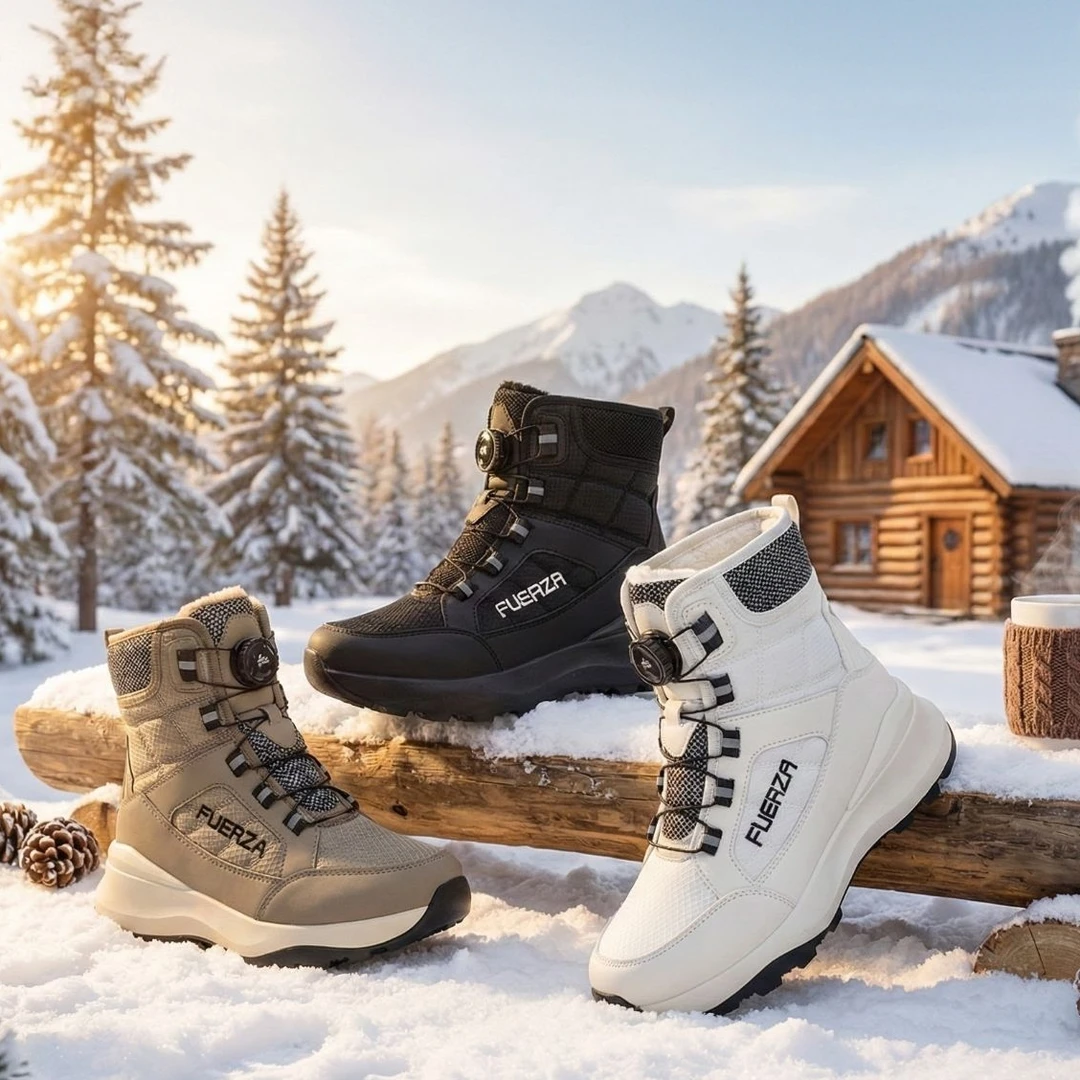 FUERZA通勤机能雪地靴冬季厚底保暖加绒锁温防滑男女增高靴飞力嘉