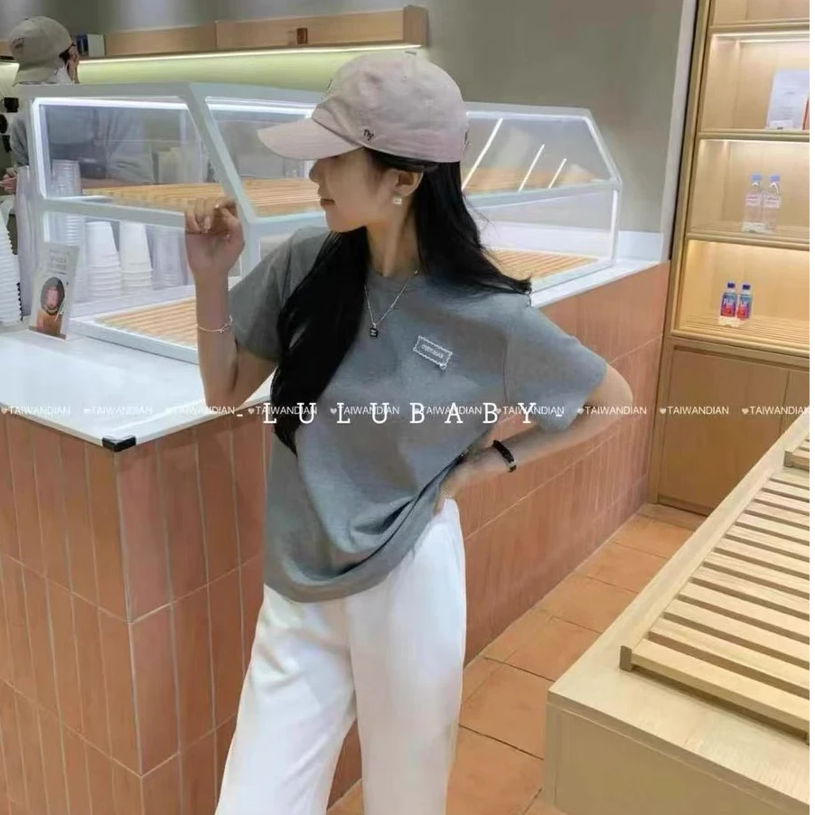 蕾丝飘带设计韩系休闲T恤洋气百搭短袖2025春季ins