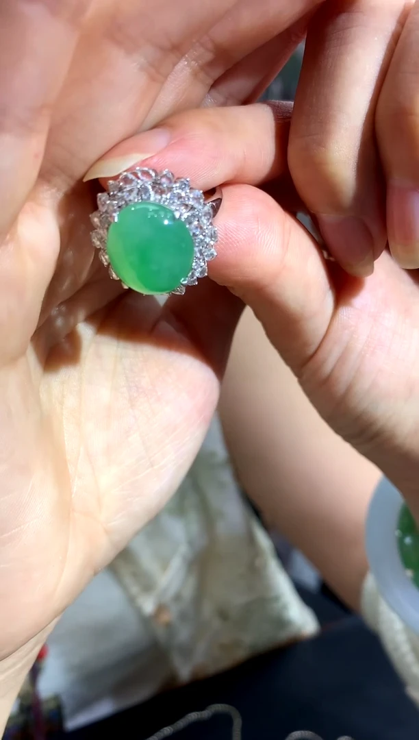 翡翠戒指18K金镶嵌M*³500-分单10000-总价20680