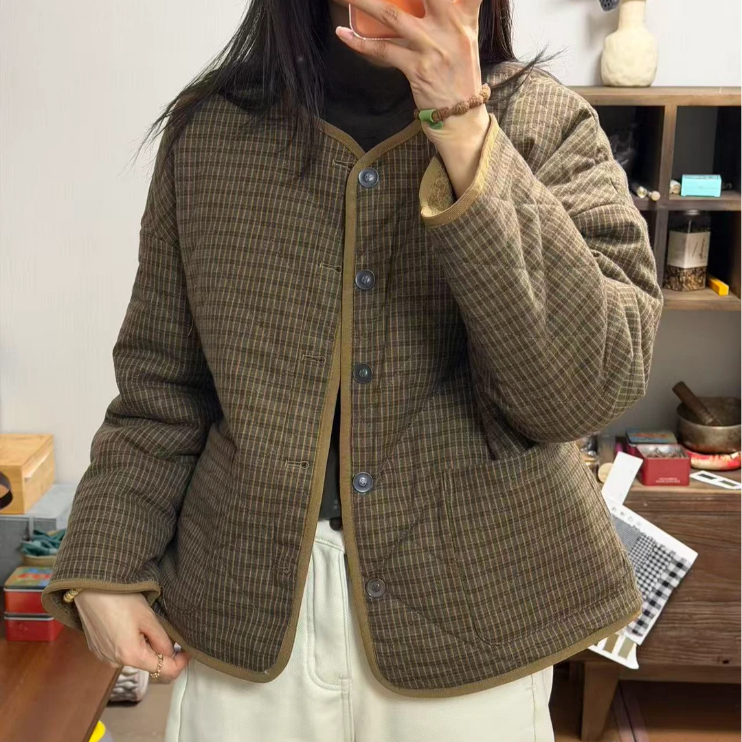 30693-圆领两面穿宽松型保暖通勤冬季INS风棉衣百搭休闲棉服