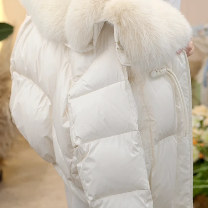 【JY-甄选大朵绒】秋冬新款| 时尚百搭保暖可拆卸毛领拼接羽绒服