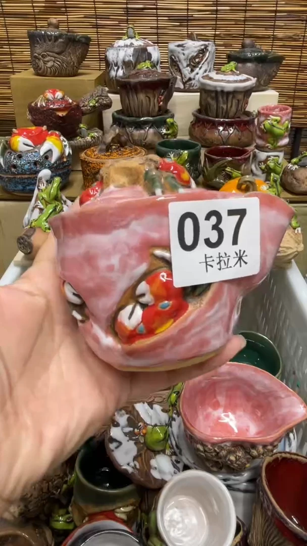 ?***天037精美粗陶手工柴烧