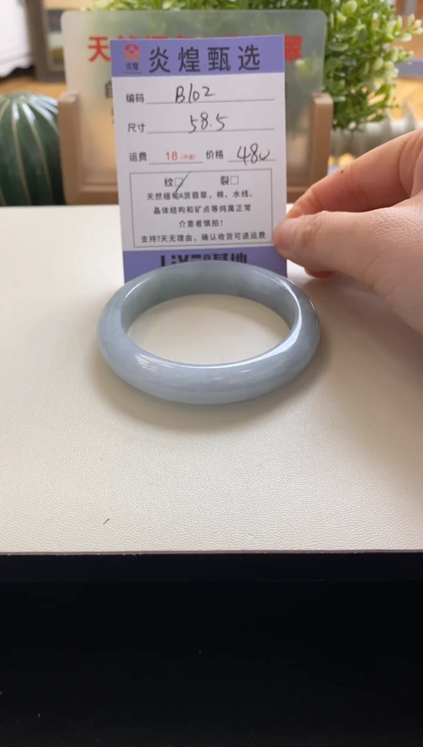 未镶嵌手镯翡翠圈口58.7编码b102
