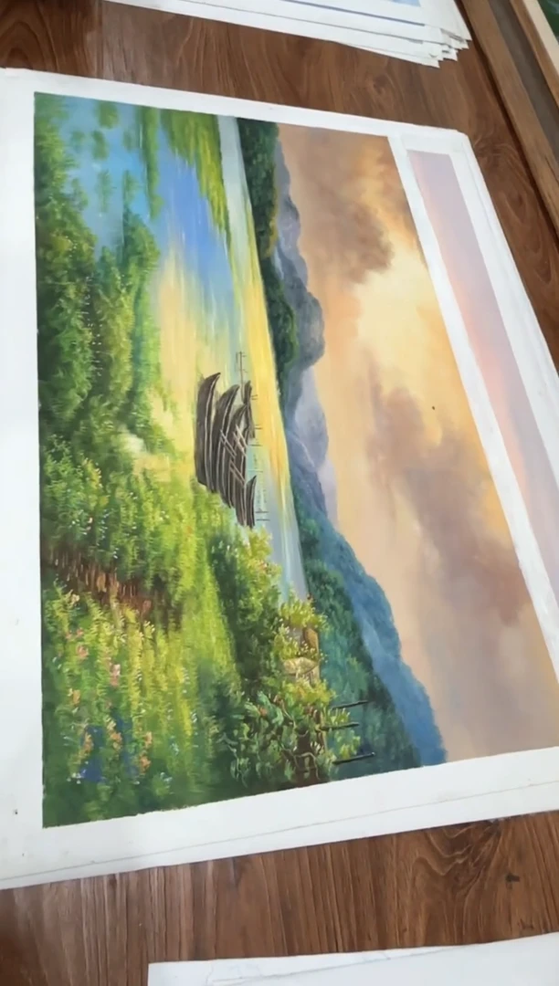 油画【特价】朝鲜一级画家原创油画 画芯 带证书发货