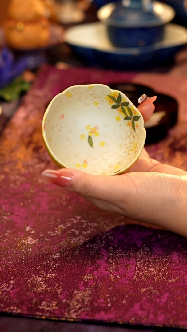 焦糖桂花内绘普洱杯·······