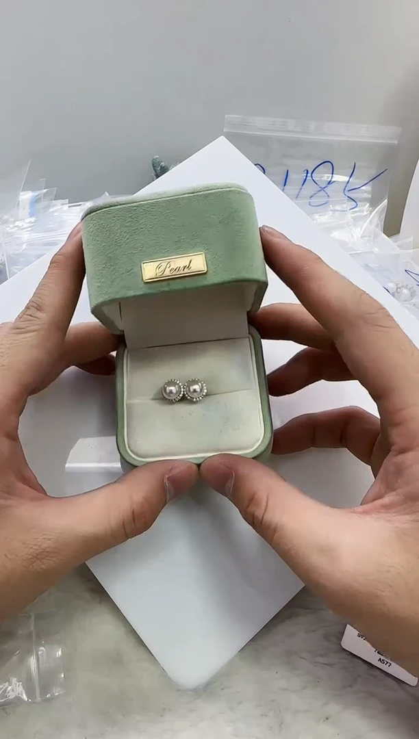 【闪购商品】海水珍珠DA银S925镶嵌a577 ak耳钉7