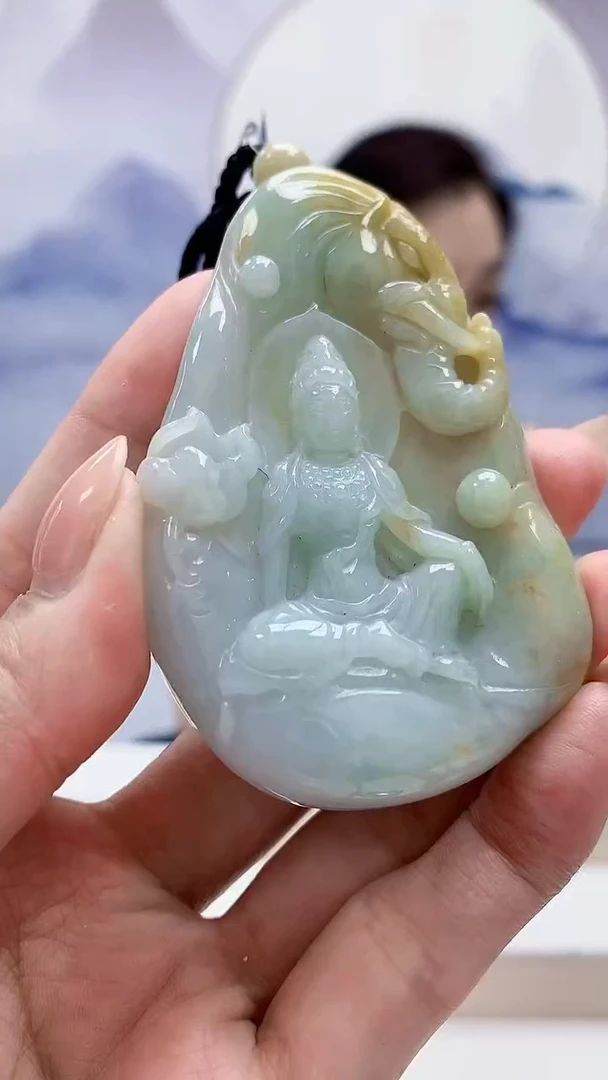 未镶嵌定制翡翠5160MM-毛货挂件64