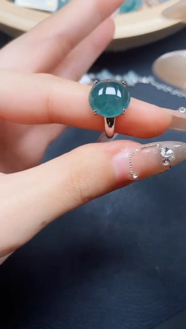 【闪购商品】翡翠戒指银S925镶嵌翡翠
