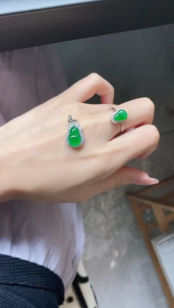 翡翠戒指银S925镶嵌51151