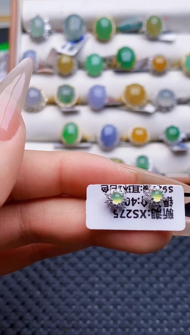 银S925镶嵌戒指翡翠3238