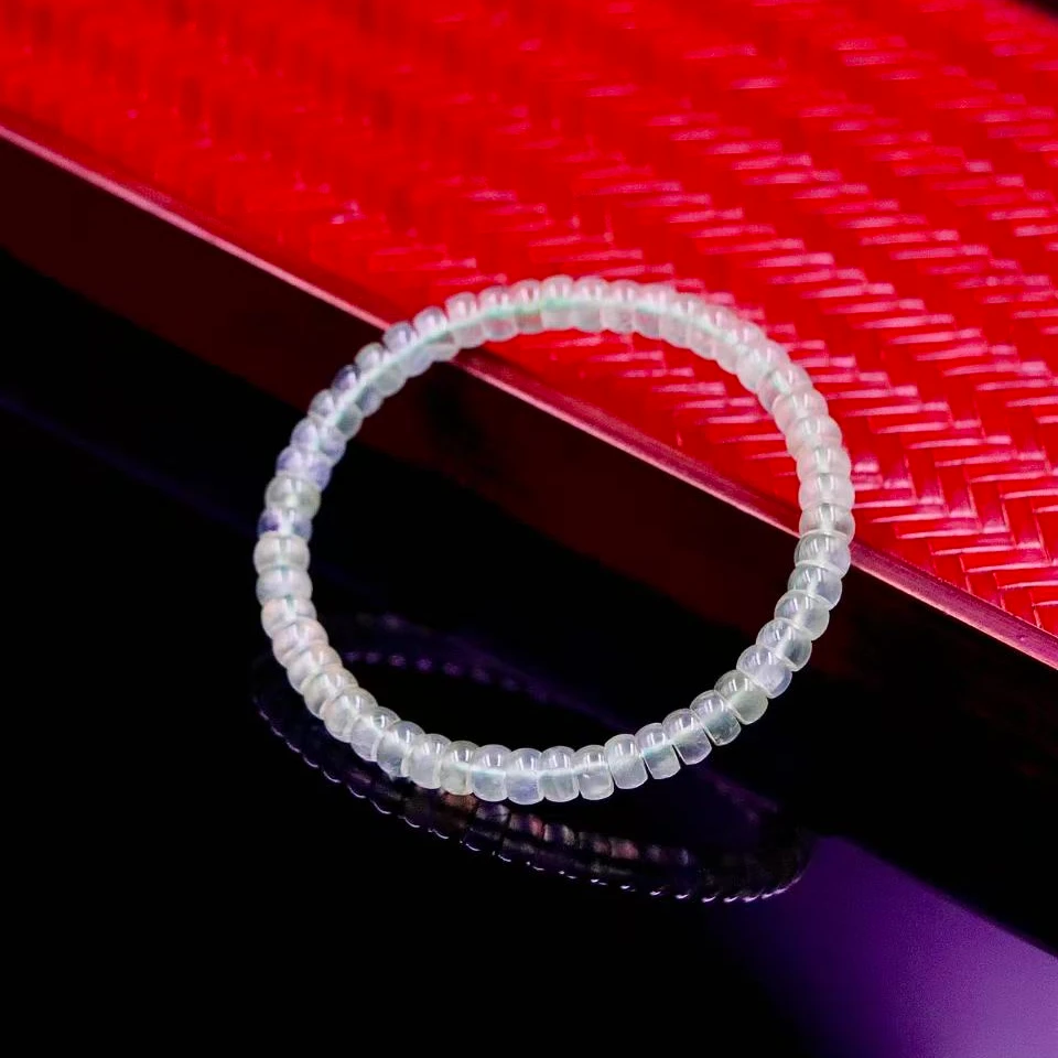 纯天然老矿玉化青提葡萄石直切手串P1875-约6mm-多样性发一