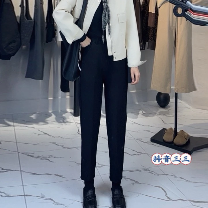三三2025新款【八分/九分】专柜品质~巨百搭高腰显瘦西装烟管裤611