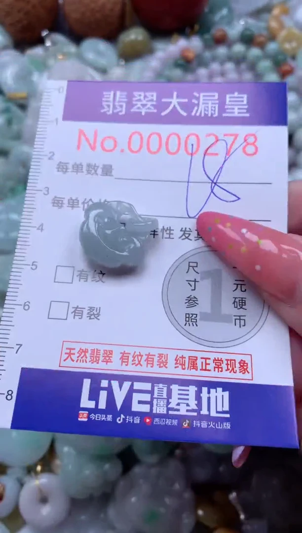 翡翠未镶嵌吊坠(不含链)0278