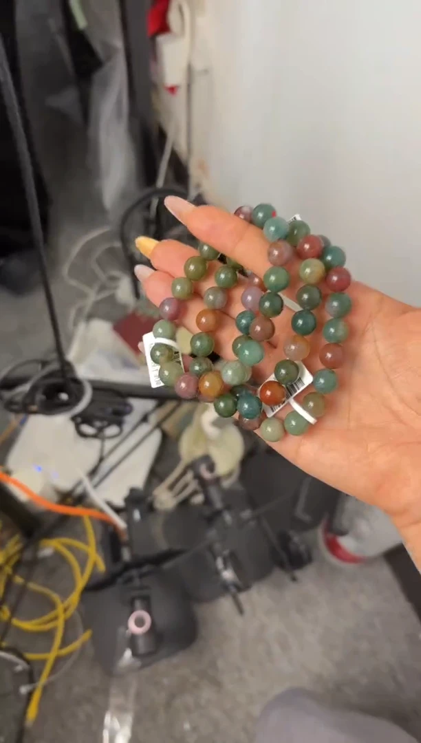 玛瑙/玉髓手串未镶嵌蒲缥草花9-10mm单圈多样性发1