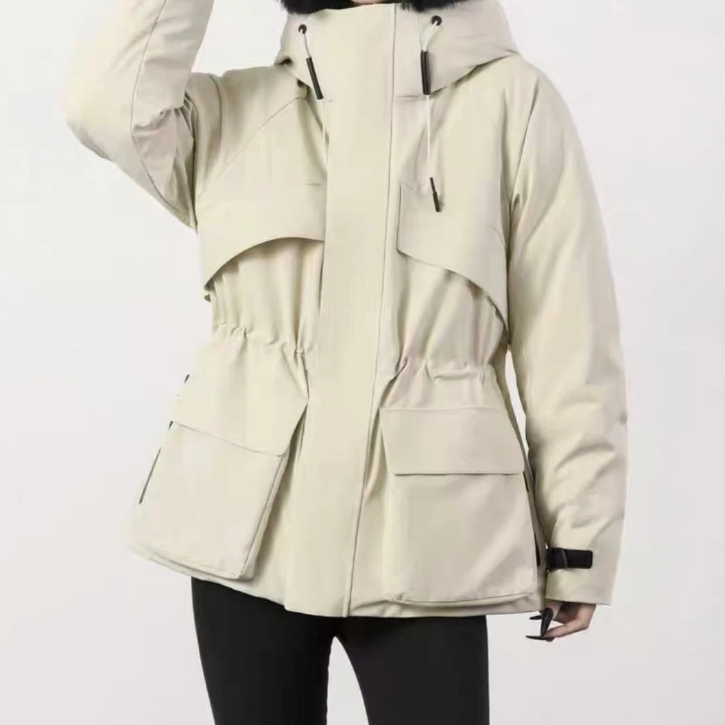 4475冬季保暖收腰显瘦冲锋鹅绒羽绒服外套