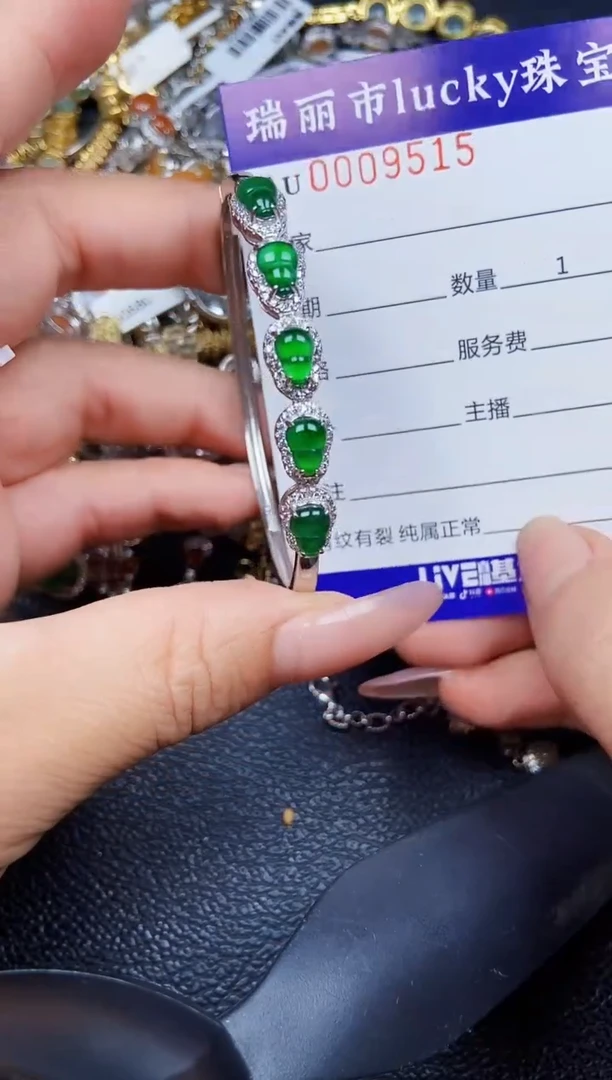 翡翠银S925镶嵌颈饰9515