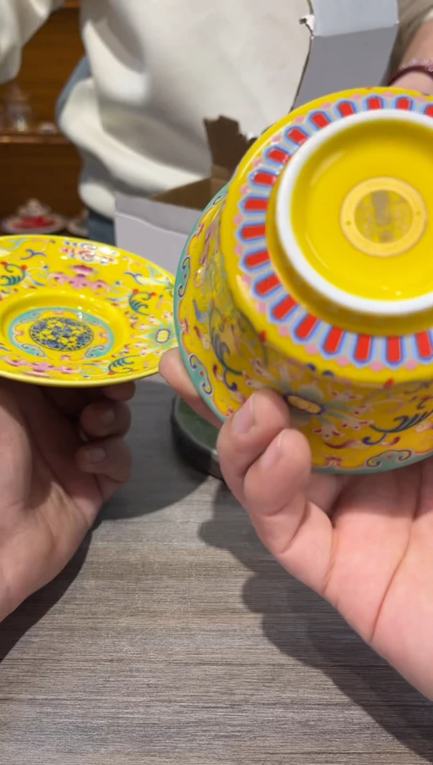 【闪购商品】黄缠大盖碗茶具茶具