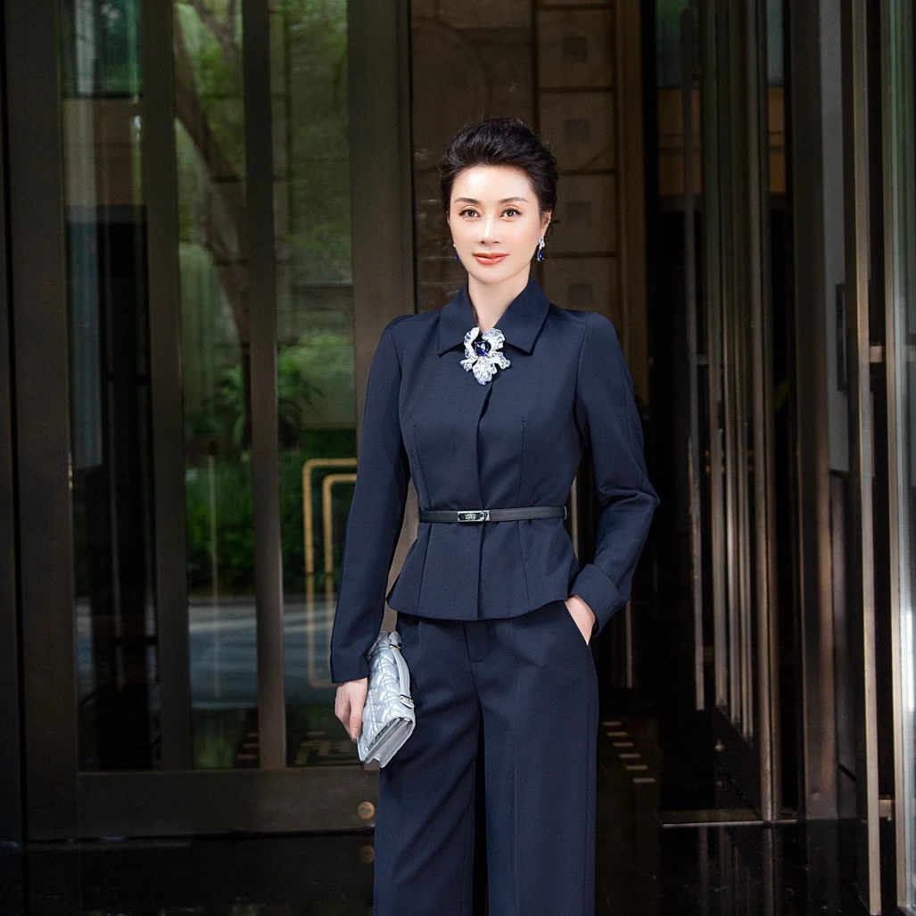 EDFNOT/杨红霞汝意MSZZ藏青色连肩袖上衣1930