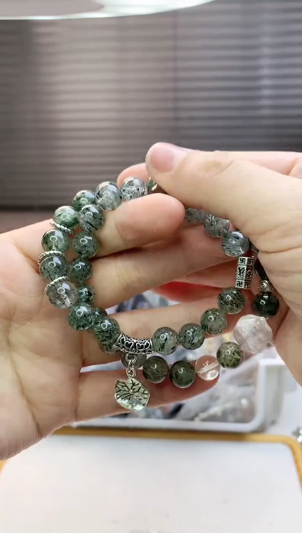 【闪购商品】水晶珠宝半成品未镶嵌绿发云母