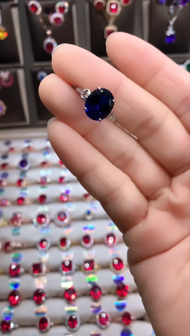 【闪购商品】蓝宝石戒指银S925镶嵌银色10.12