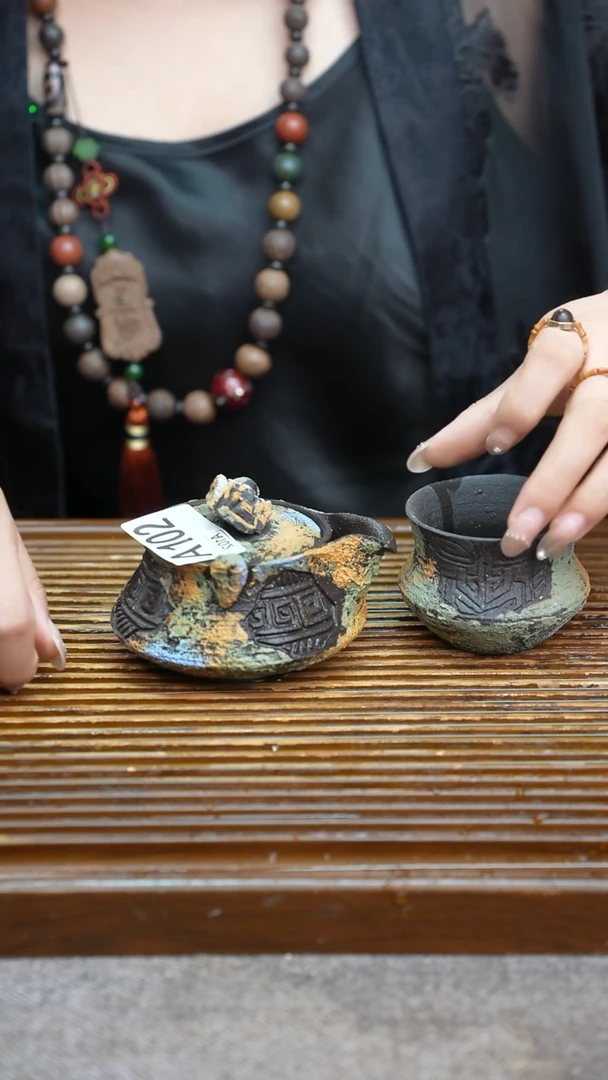 万古烧粗陶手工茶具