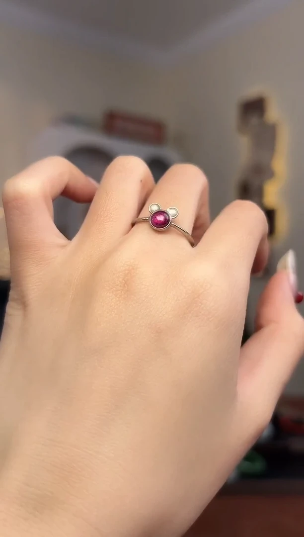 颈饰银S925镶嵌石榴石戒指