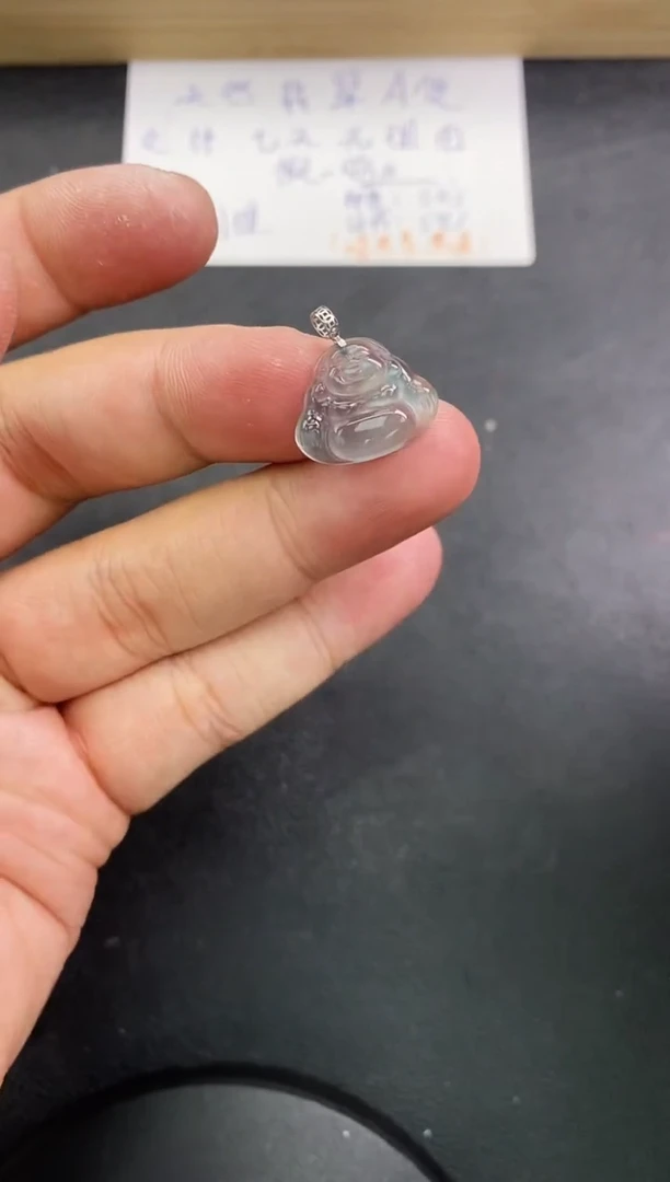 【闪购商品】翡翠颈饰18K金镶嵌天然翡翠A货赠皮绳