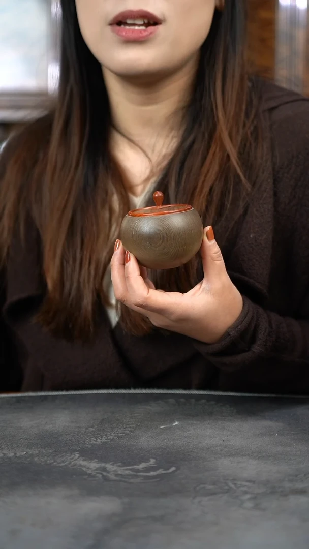 【闪购商品】金丝楠木雕精工茶仓醒茶罐658