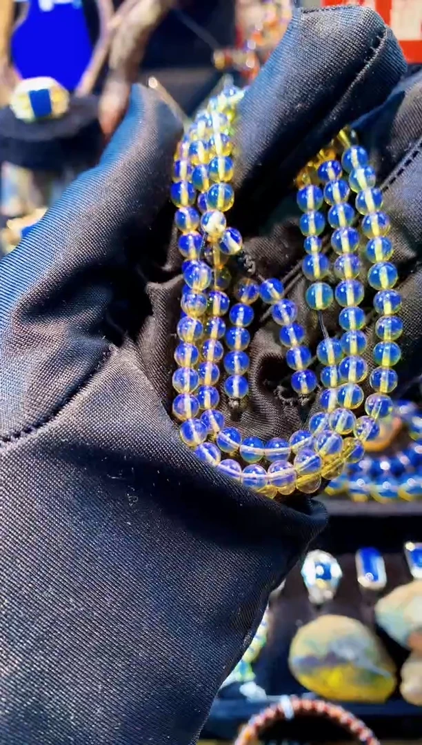 【闪购商品】琥珀珠宝奇石未镶嵌5mm高蓝108串