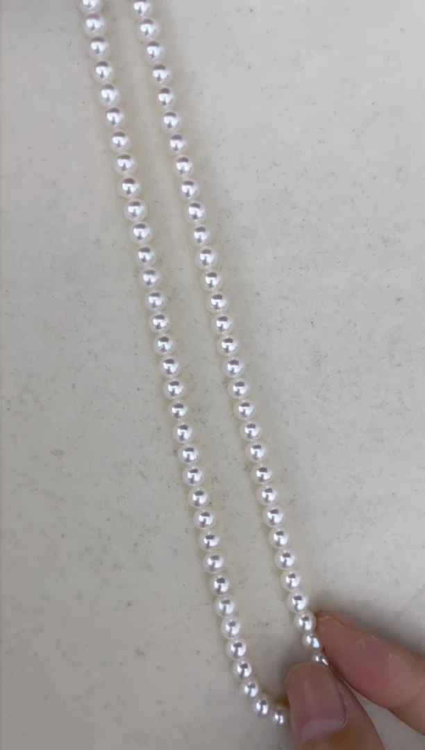 淡水珍珠18K金镶嵌颈饰项链5-6