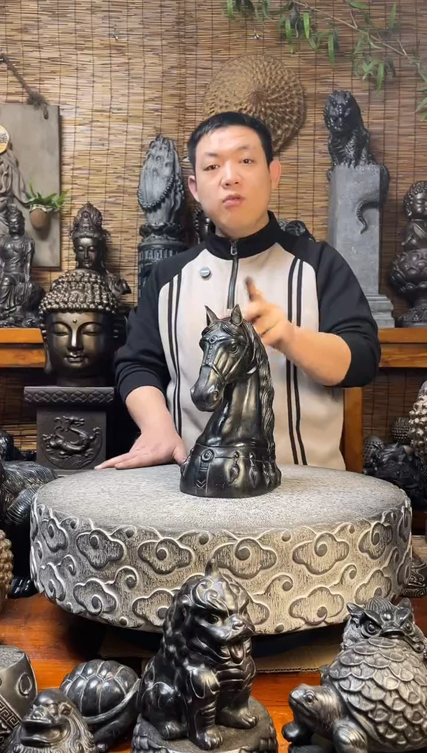 石材30马头天然青石雕刻