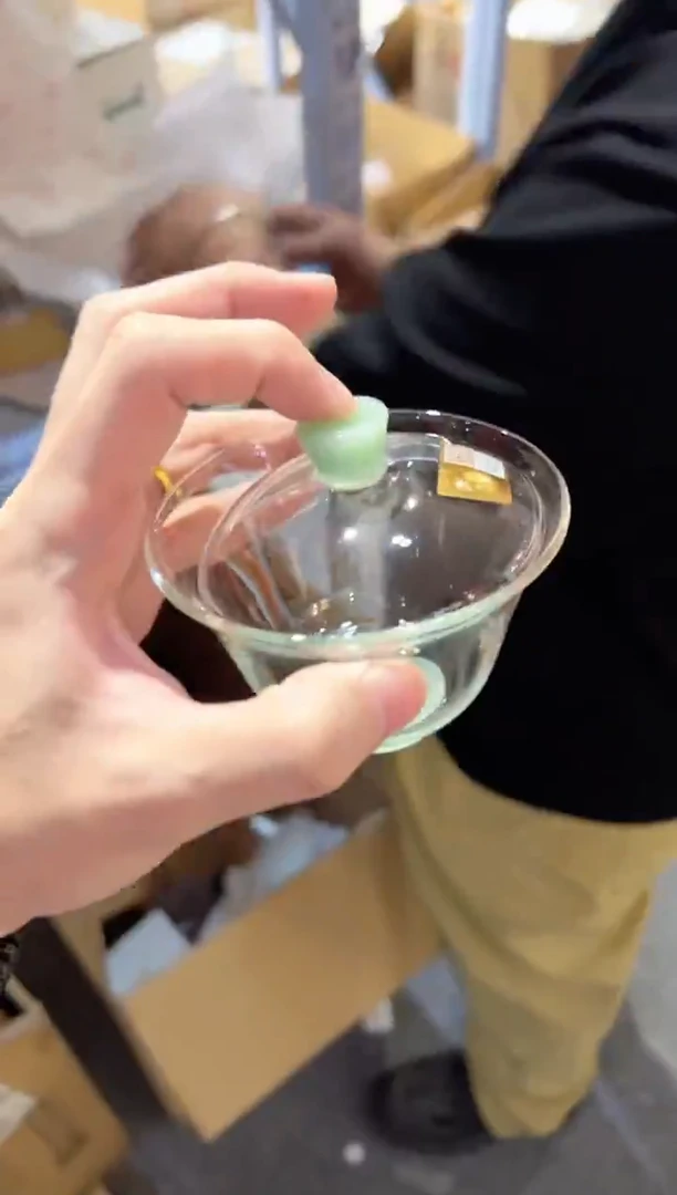 禾器-荷叶盖碗-浅玉色+++