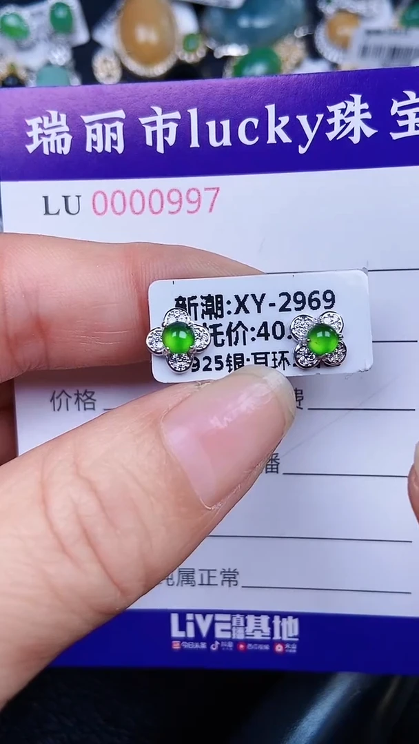 颈饰银S925镶嵌翡翠0997