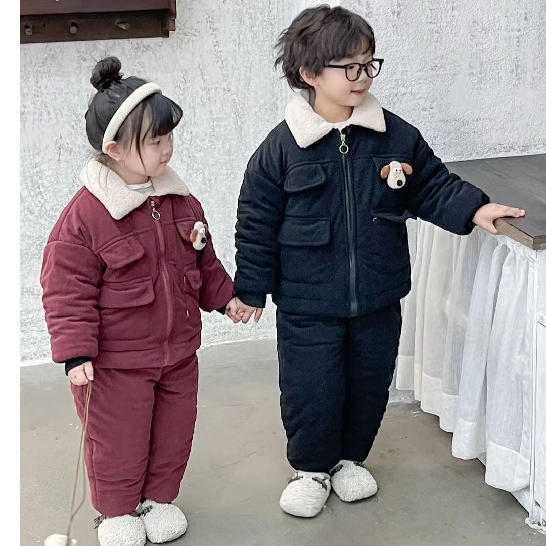 小狗拉链款儿童家居服睡衣