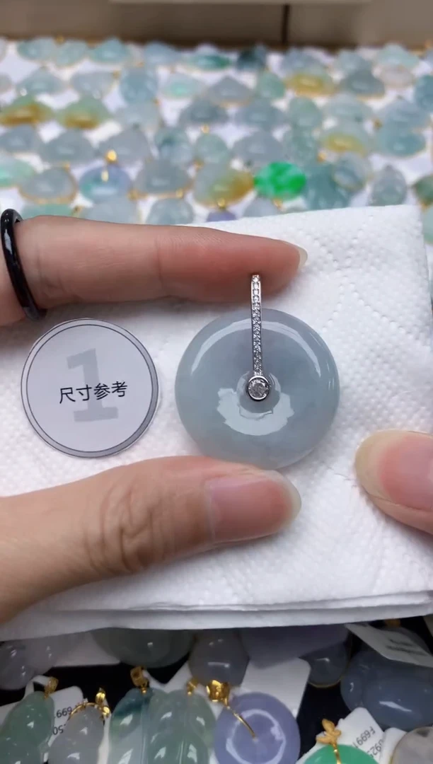 翡翠银S925镶嵌颈饰天然A货翡翠