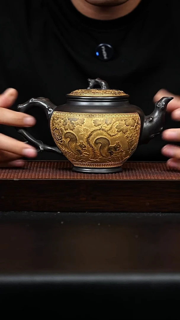 茶杯紫砂宜兴紫砂 报春壶 石黄 高艳 h037