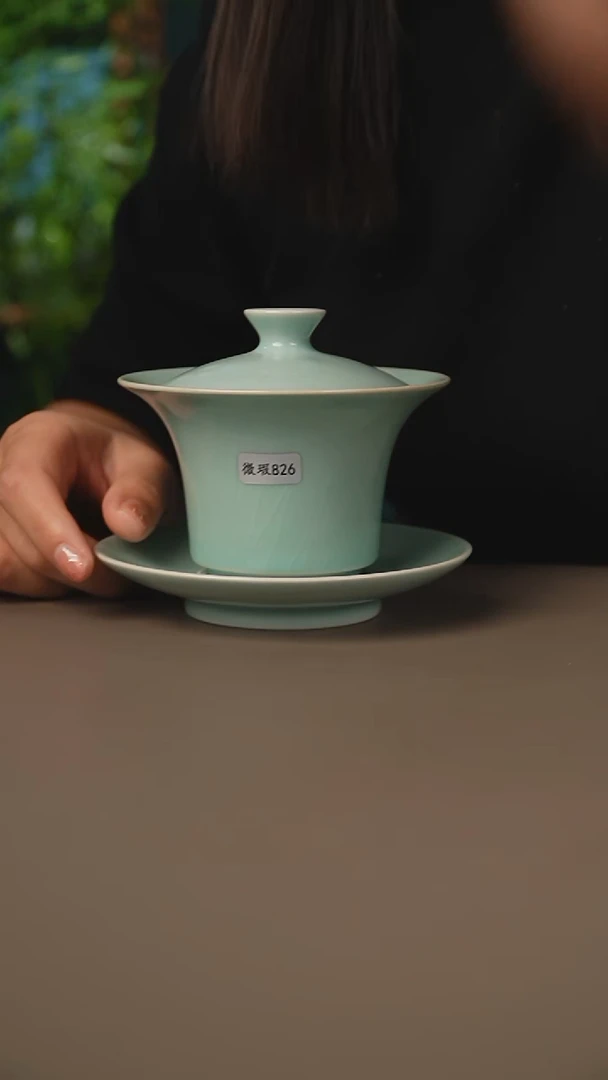 仿古马蹄盖碗微暇