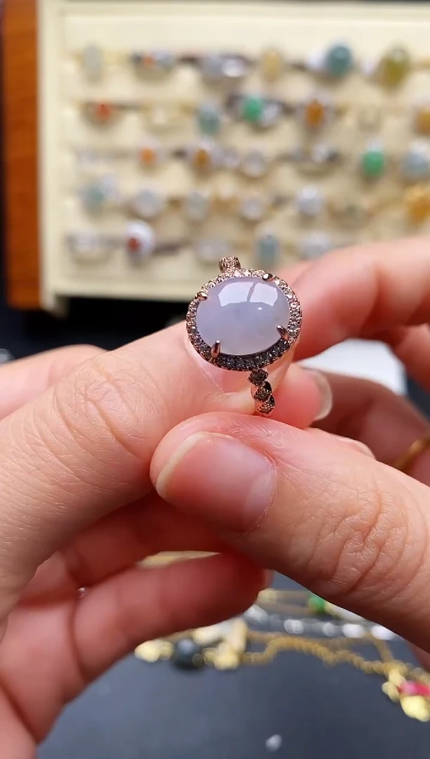 翡翠戒指银S925镶嵌55555555+3