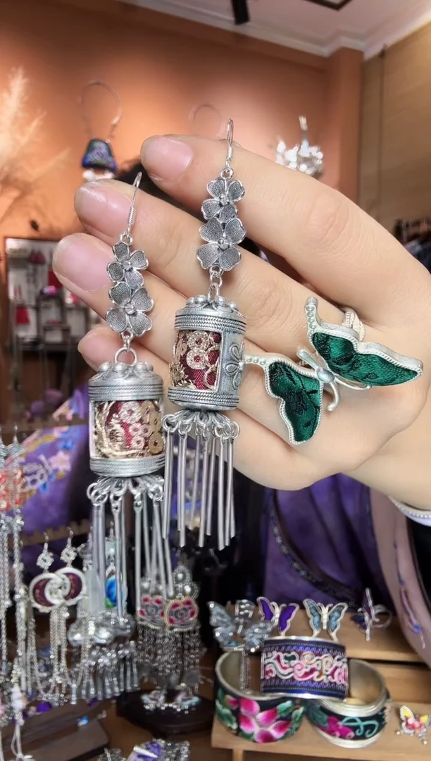 刺绣纯手工民族风耳环