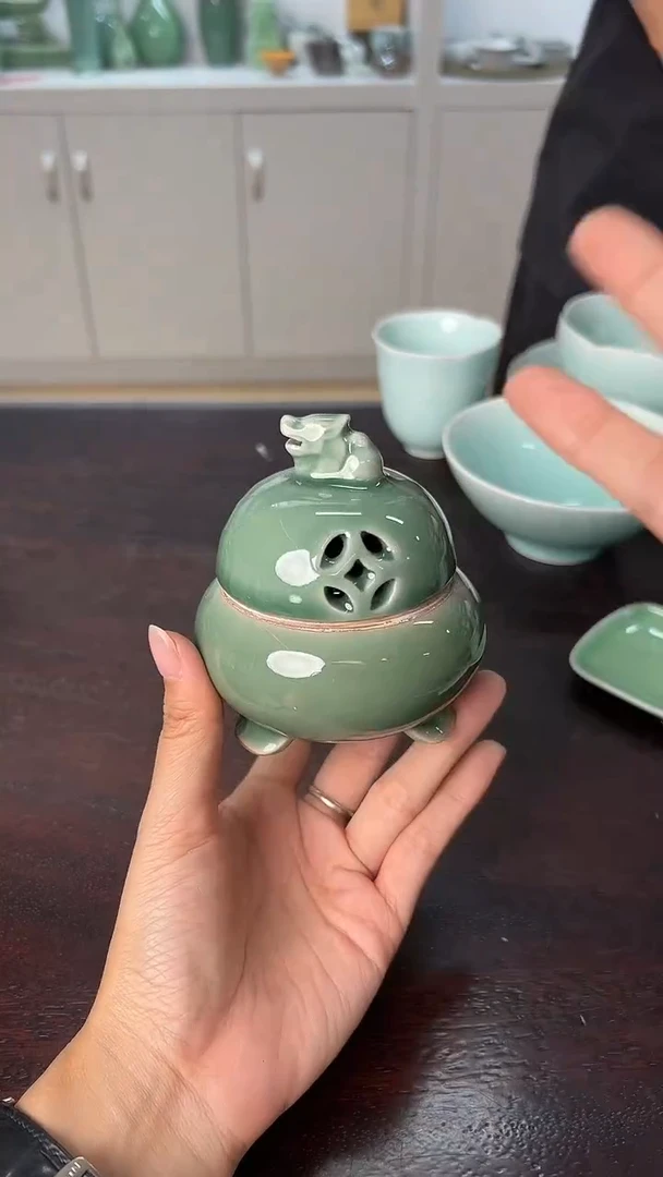 龙泉云间青瓷小米茶器