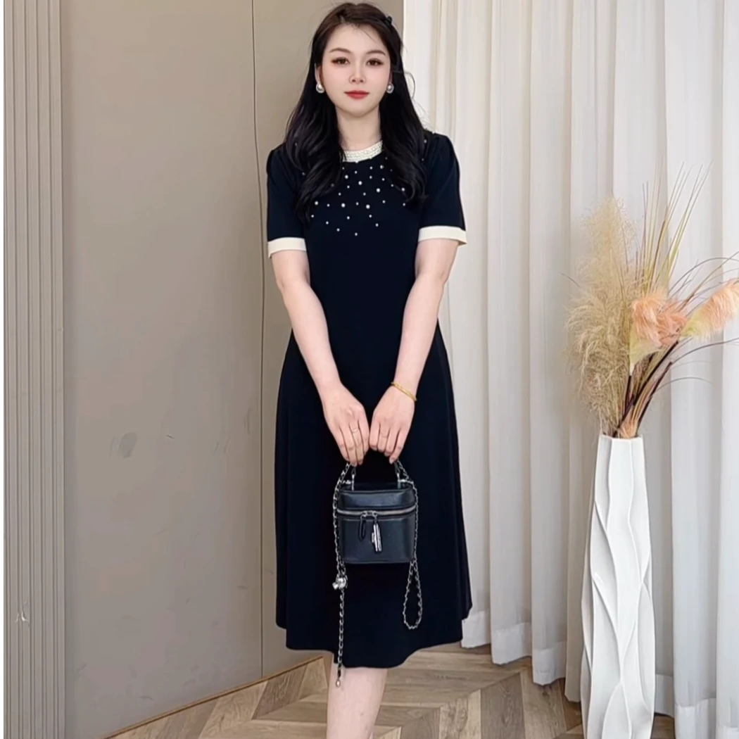 【玲胖胖 秀丽典藏】春季高级气质显瘦遮肉大码连衣裙LPP61532