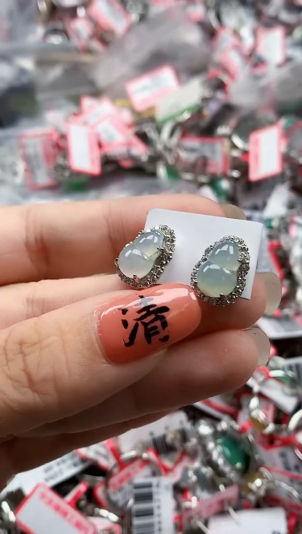 银S925镶嵌戒指翡翠天然A货缅甸翡翠