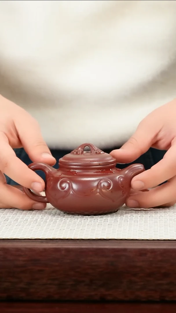 茶壶紫砂龙血砂仿古如意壶 220cc