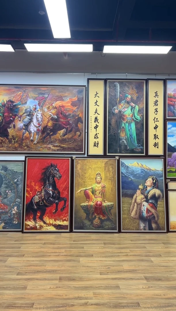 油画少*单刀赴会办公室客厅茶室玄关走廊家居版画挂画客厅油画